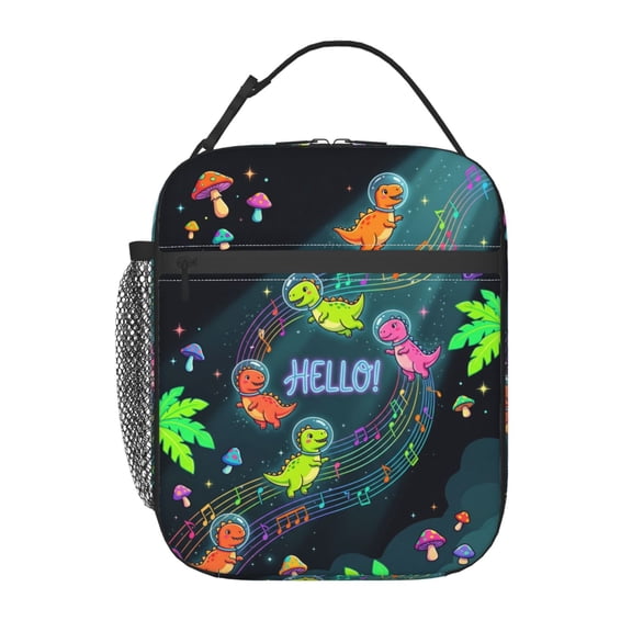 Dinosaur Insulated Lunch Box, Cute Dinosaur Design, Reusable Cooler Bag For Travel Picnic Camping And Daily Use