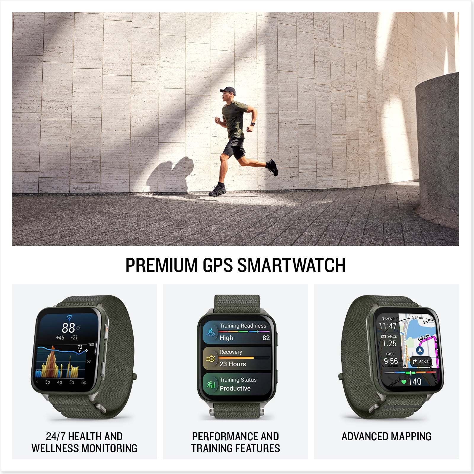 Garmin Venu X1 (Moss/Titanium) Fitness GPS Smartwatch Bundle with PlayBetter Wireless Earbuds & HD Screen Protectors
