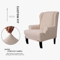 thumbnail image 4 of Enova Home Ultra Soft Stretch Fabric Wing Chair Slipcover Armchair Slipcovers Furniture Protector (Ivory), 4 of 6
