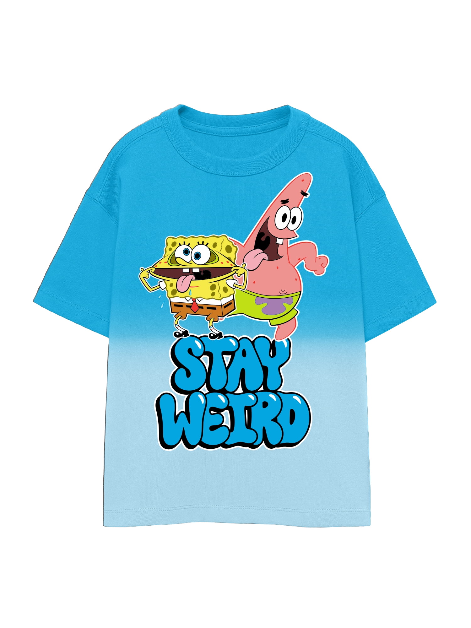 SpongeBob SquarePants Boys' Oversized Graphic Tee with Short Sleeves, Sizes 4-18