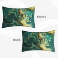 thumbnail image 2 of Naloa Turquoise Golden Swirl Pillowcase, Throw Pillowcase, Wrinkle-Free, Stain-Resistant with Hidden Zipper for Bedroom Sofa-14"x20", 2 of 6