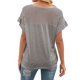 thumbnail image 5 of Qarigey Camisa de manga corta con cuello en V y estampado de rayas para mujer Prendas para la parte del cuerpo Gris S Qarigey AP001320-01, 5 of 6
