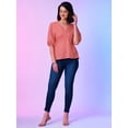 thumbnail image 5 of Globus Women V Neck Puff Sleeve Regular Casual Top, 5 of 5