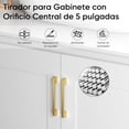 thumbnail image 4 of Tiradores para Cajones, 10 Piezas Manijas para Gabinetes Dorado Mate, Jaladeras para Cajones Agarraderas Tiradores para Gabinete, Jaladera para Mueble para Cocina, Baño y Dormitorio, 4 of 4