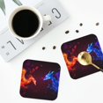 thumbnail image 5 of Pofeuu Futuristic Red And Blue Bird Print Leather Coasters Set of 6, Round Cups Mugs Mat Pad for Home Kitchen Heat Resistant Drink Coasters,Square, 5 of 7