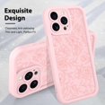 thumbnail image 3 of Funda de teléfono MZELQ para iPhone 15 Pro Max de silicona con estampado floral rosa, 3 of 6