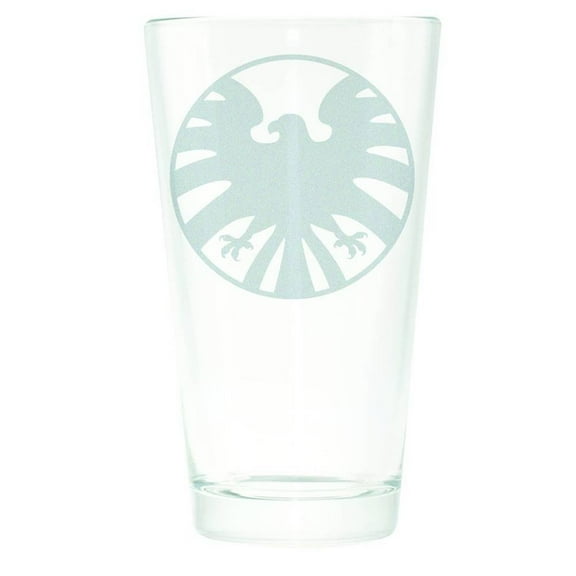 Pint Glass - Marvel - Shield Logo Silhouette Etched 16oz Cup gls-avas-shlde