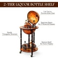 thumbnail image 5 of Giantex Wine Bar Stand, 16th Century Italian Wood Globe Rack, Liquor Bottle Shelf wi/Wheels, 5 of 10