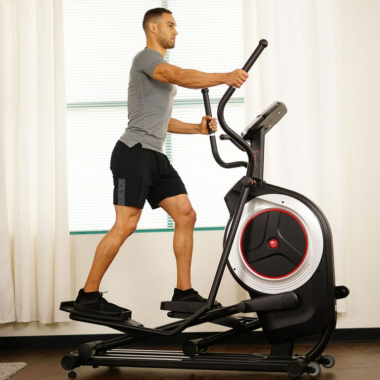 Sunny Health Fitness Motorized Elliptical Trainer Machine w Programmable Monitor High Capacity and 20 Stride SF E3875