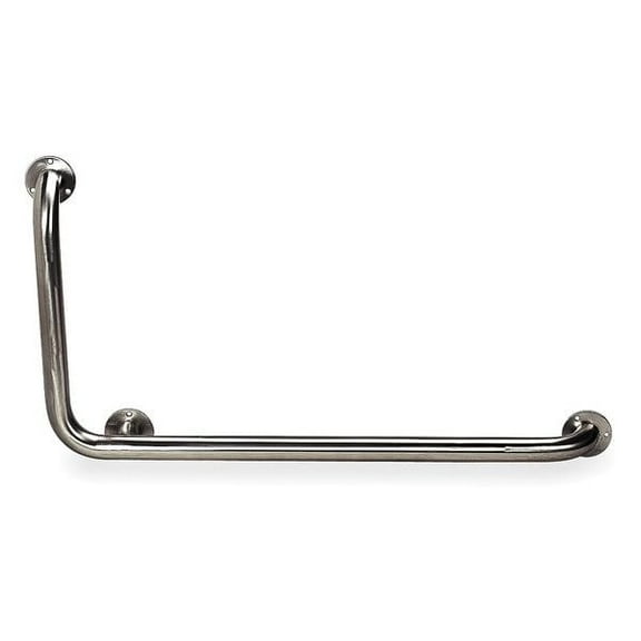 Right Hand 90 Degrees Grab Bar, 32" L, Stainless Steel, Unfinished