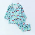 thumbnail image 2 of Toddler Outfits for Girls 2 Piece Loose Fit Truck Print Long Sleeve Lapel Top And Trousers Loungewear Girls' Clothing Sets 2 Years-3 Years, 2 of 7