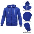 thumbnail image 3 of Men's Hooded Tracksuit 4 Piece Casual Full Zip Jogging Sweatsuit Sets(Middlei blue,XL), 3 of 5
