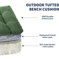 thumbnail image 3 of Outdoor Bench Cushion, 48x18x5 Inch, Waterproof Bench Cushion for Outdoor/Indoor Furniture, Tufted Patio Bench Seat Cushion, Fade Resistant Outdoor Cushions for Porch Swing Couch, Dark Green, 3 of 14