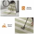 thumbnail image 5 of Sage Green Striped Hallway Runner Rug 2'x6', Modern Farmhouse Sage Green White Stripes Washable Entryway Rug with Tassels, Woven Cotton Laundry Room Rugs Long Carpet for Bathroom Sink Foyer Bedroom, 5 of 9
