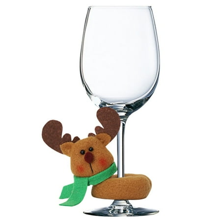 

HLONK 1PC Christmas Wine Glass Set Santa Claus Snowman Deer Christmas Gift Christmas Decoration