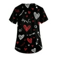 thumbnail image 5 of Garbnen Love Heart Pattern Valentine Scrub Top Short Sleeve V Neck Stretch Nursing Uniform with Pocket Women Work Tops Plus Size S-5XL, 5 of 5