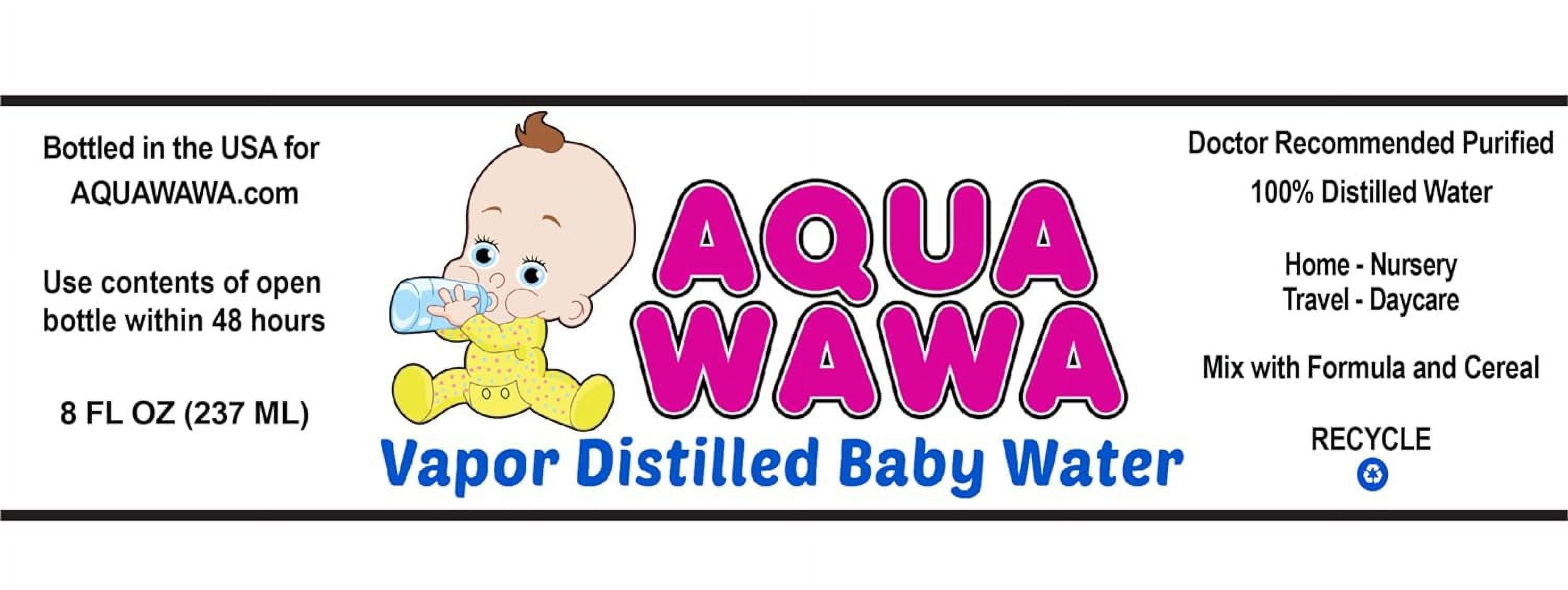 AQUAWAWA Nursery Water For Babies 24 Pack 8 Oz Bottles Purified Vapor Distilled | Single Serve| Lightweight For Diaper Bag | BPA, Fluoride, Chemical And Mineral | Dr Recommended, Baby Safe,