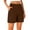 Brown, variant on Womens Bermuda Shorts Pull On 7 Inch Inseam Mid Rise Stretch Summer Shorts with Pockets
