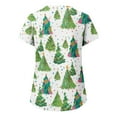 thumbnail image 3 of Luxalzxs Women's Scrubs Tops Summer V-Neck Short Sleeve Casual Fashion Cute Christmas Printed Working Uniform Plus Size Workwear, 3 of 4