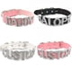 thumbnail image 3 of Collar de lujo con letras de diamantes de imitación para mujer y hombre, Gargantilla ancha de cuero PU negro, nombre personalizado, bricolaje, 3 of 4