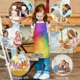 thumbnail image 6 of Rainbow Tie Dye Ink Pattern Kids Aprons for Girls and Boys,Adjustable Neck Strap Toddler Aprons for Kids Cooking Baking, 6 of 6