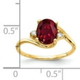 thumbnail image 2 of Primal Gold 14 Karat Yellow Gold 8x6mm Oval Lab Created Ruby and VS Diamond Ring, 2 of 4