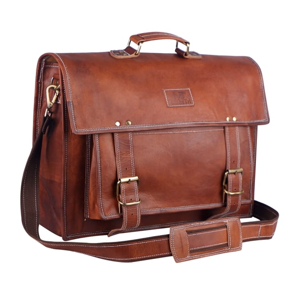MaheTri Office Best Leather Laptop Bag for Men Large Leather Briefcase Bag Men 18" es Padding For Laptop | Ideal for gifts | Gift for him