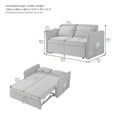 thumbnail image 3 of Furvclv Sofa Bed With Headboard, Pull Out Sofa Bed, Fabric Love Seat Couch, Modern Love Seat Futon With 2 Pillows & 2 Adjustable Armrests For Small Spaces, 3 of 9
