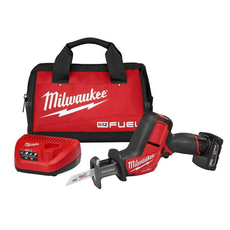 Milwaukee M12 FUEL 12-Volt Lithium-Ion Brushless Cordless HACKZALL Reciprocating Saw Kit W/(1) 4.0Ah Batteries, Charger & Tool Bag (New Open