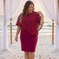 thumbnail image 2 of Agnes Orinda Women's Plus Size Formal Dresses Sleeveless with Lace Overlay Bodycon Party Pencil Dress 1X Burgundy, 2 of 8