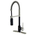 thumbnail image 1 of Gourmetier LS8779NYL New York Single-Handle Pre-Rinse Kitchen Faucet - Brushed Nickel, Matte Black, 1 of 4