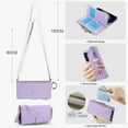 thumbnail image 4 of ELEHOLD For Samsung Galaxy S23 Phone Case Leather Crossbody Zipper Card Wallet Flip Case Kickstand Cover, with Ring Holder,Full Body Protection-Violet, 4 of 7