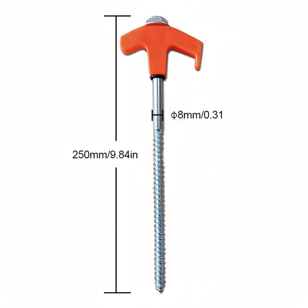 8Pcs Screw In Tent Stakes Heavy Duty 25cm Ground Tent Pegs For Camping Hiking Decor Supplies