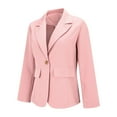 thumbnail image 4 of NAZISHW Womens Tweed Blazers Casual Long Sleeve Double Breasted Open Front Blazer Jackets Work Suits (Pink,XXL), 4 of 5