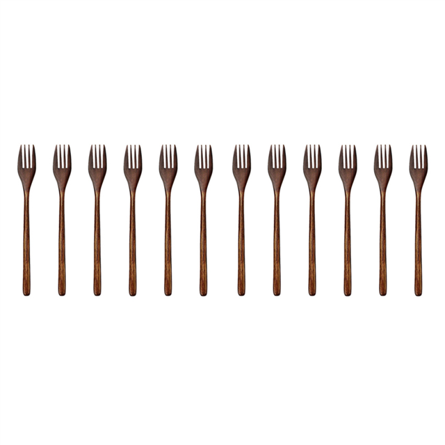 Wooden Forks, 12 Pieces -Friendly Japanese Wood Salad Dinner Fork Tableware Dinnerware Adult