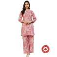 thumbnail image 1 of DWEEP SARA Women’s Pink Rayon Blend Paisley Printed Co-ord Set – Straight Kurta & Pant Set, M/38, 1 of 10