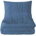thumbnail image 5 of 1 Piece Pinch Pleated Duvet Cover 100% Cotton 1000 TC with Zipper Closure & Corner Ties Pintuck Bedding Duvet Cover - Super King Plus Size (120" x 120") Inch, Medium Blue Solid, 5 of 7