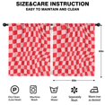 thumbnail image 2 of Blackout Kids Curtains,Red and Light Pink Wavy Checkered Children's Insulated Curtains Set Of 2,Bedroom Essentials,Toddler Room Decor 52"x63", 2 of 5