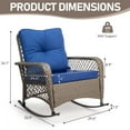 thumbnail image 2 of Zimtown Woven Rattan Rocking Chair for Patio, Large Wicker Chair with Blue Cushion, Grey & Blue, 2 of 9