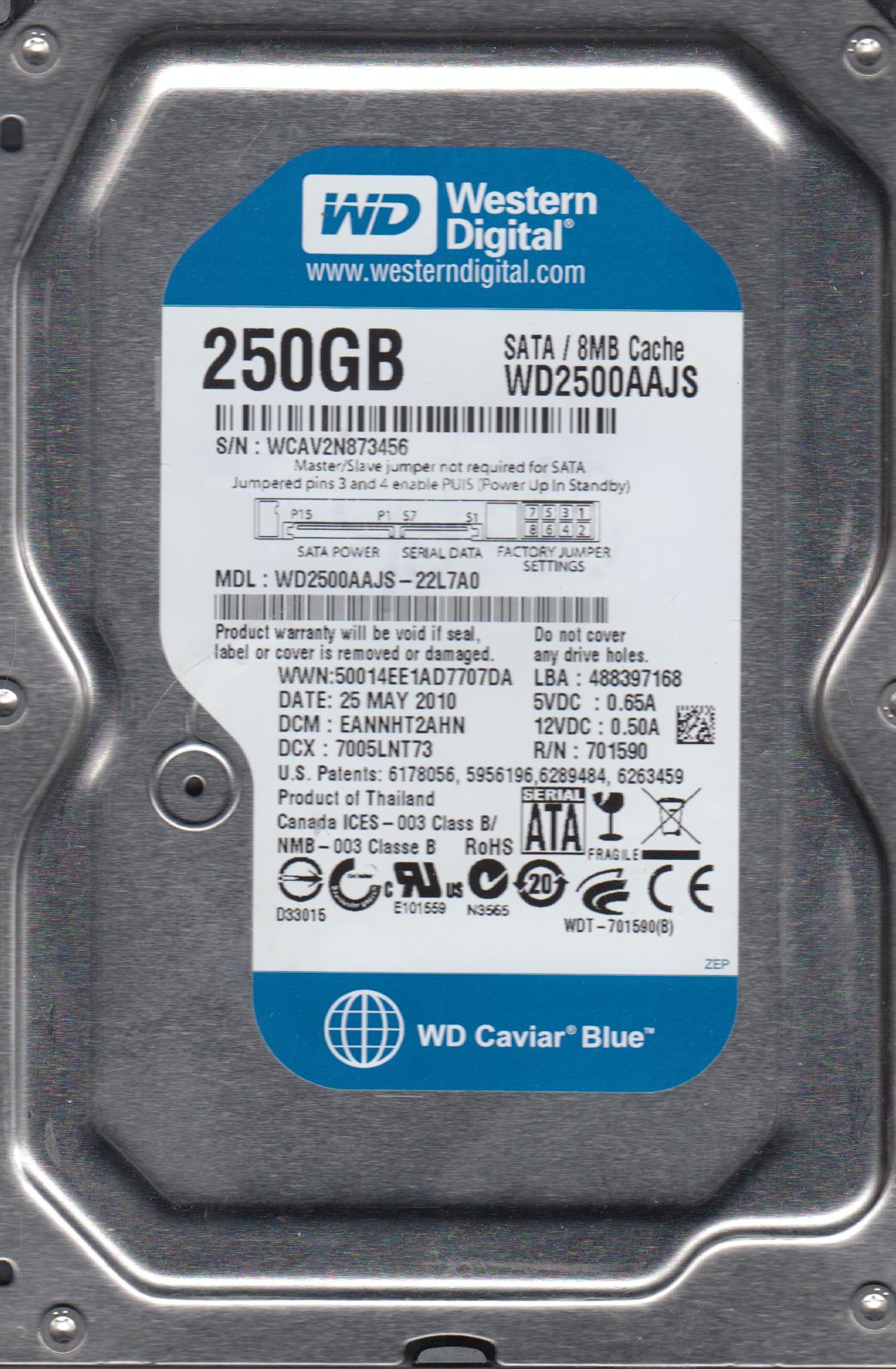 wd5000avcs-632dy1 DCM dhrnnt2ce Western Digital 500?GB SATA 3.5