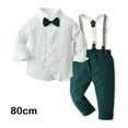 thumbnail image 3 of Minnieouse Camisa de manga larga para niños de boda, conjunto de pantalón general, fiesta, banquete, transpirable, Tops para niños, pantalones, conjuntos de ropa Verde 80cm, 3 of 6