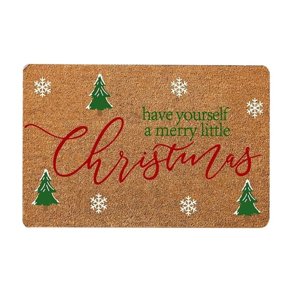 A 40X60Cm Christmas Door Mat For Entrance Absorbent Nonslip Foot Mat With Polyester Construction