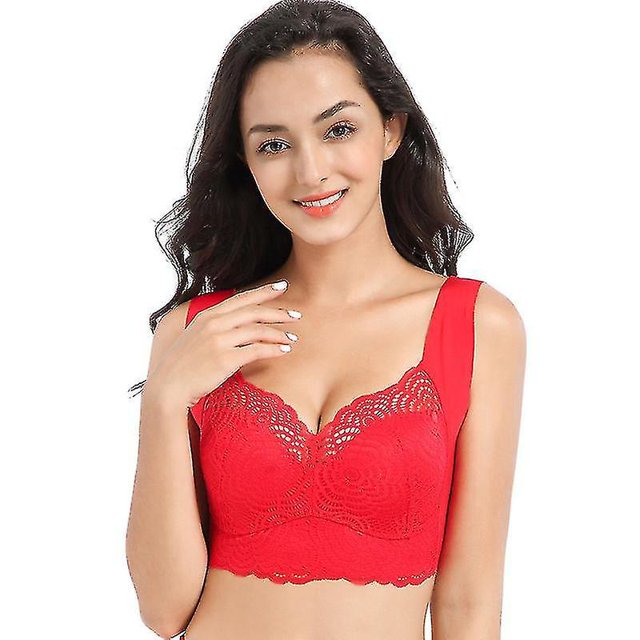 Sujetador elástico con corte de encaje sin costuras y figura completa para mujer, ropa interior recogida transpirable (s-7xl)