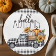thumbnail image 2 of Fall Round Placemats Set of 4 Hello Autumn Pumpkin Place Mats Thanksgiving Woven Placemat Sunflower Black Plaid Truck Circle Braided Table Mat for Kitchen Dining Table Party Home Decor 15 Inch, 2 of 9