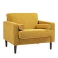 thumbnail image 6 of UIXE Corduroy Accent Chair Modern Upholstered Arm Chairs Comfy Reading Armchair with Pillow Armrest Tufted Living Room Single Sofa Lounge Seat, Yellow, 6 of 6