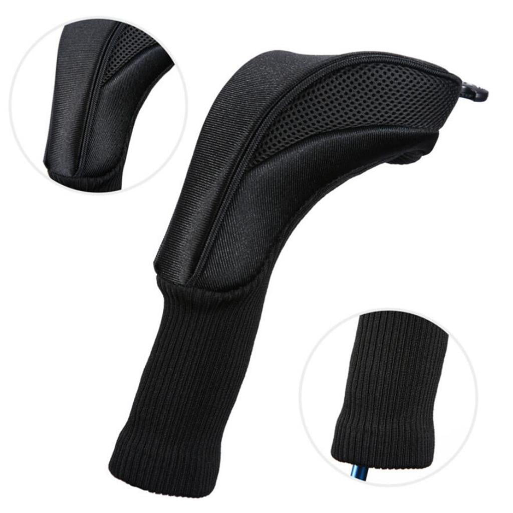 funtasica 3x Golf Covers Driver Covers for Head with Long Neck Headcover for Women Men , Black