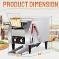 thumbnail image 2 of Ktaxon Commercial Conveyor Toaster, 150 Slices/Hour, 1300W, Front/Rear Outlet, Silver, 2 of 9