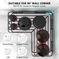PHANCIR 5 PCS Corner Shower Caddy, No Drilling Stainless Steel Shower Storage Rack with Hooks & Toothpaste Holder for Bathroom, Black