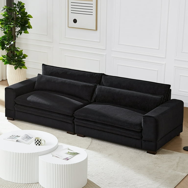 Kevinplus 104.72'' Sofá de Tela, Mueble Moderno para Sala