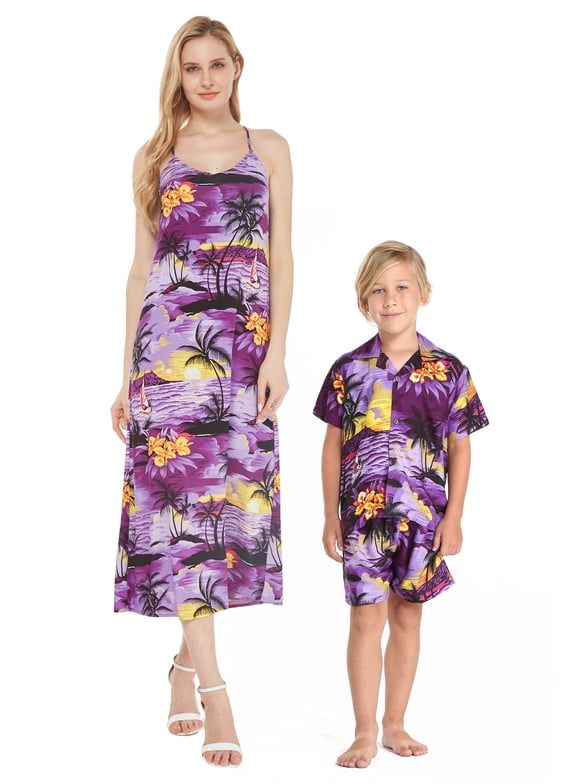 Matching Hawaiian Dress And Shirt